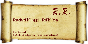 Radványi Róza névjegykártya